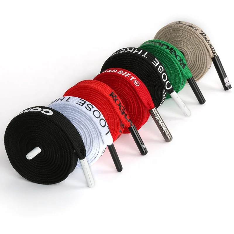 High Quality Custom Printed Logo Length Shoelaces Many Color Flat Shoe Laces Sneaker Accessories