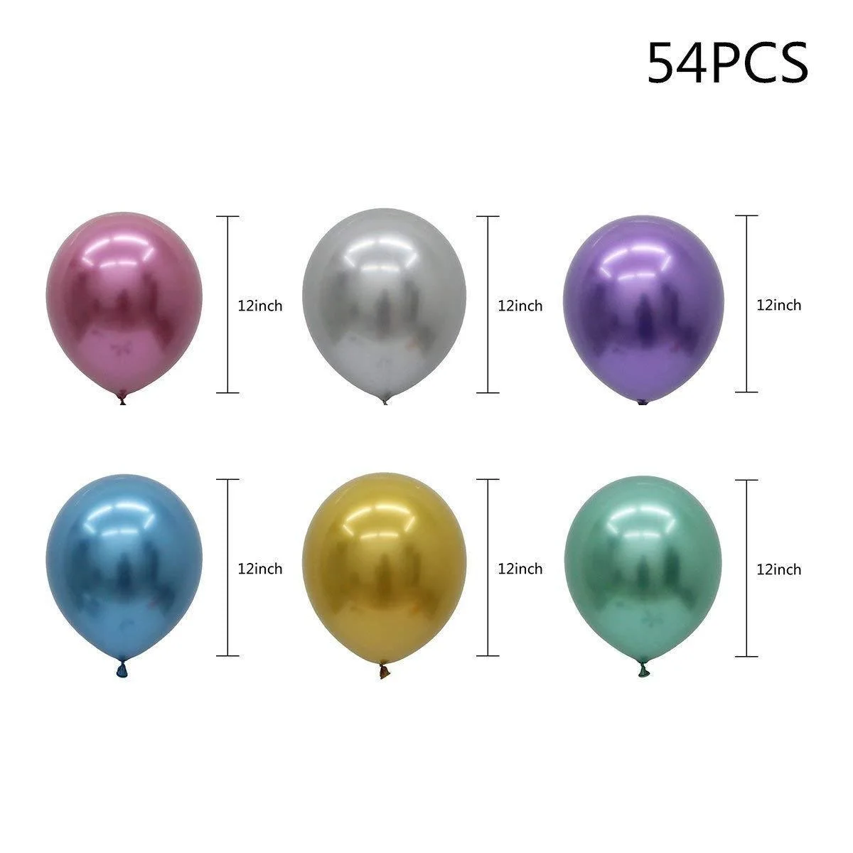 Hot 12 inch metal chromium air helium balloon Happy birthday latex balloon