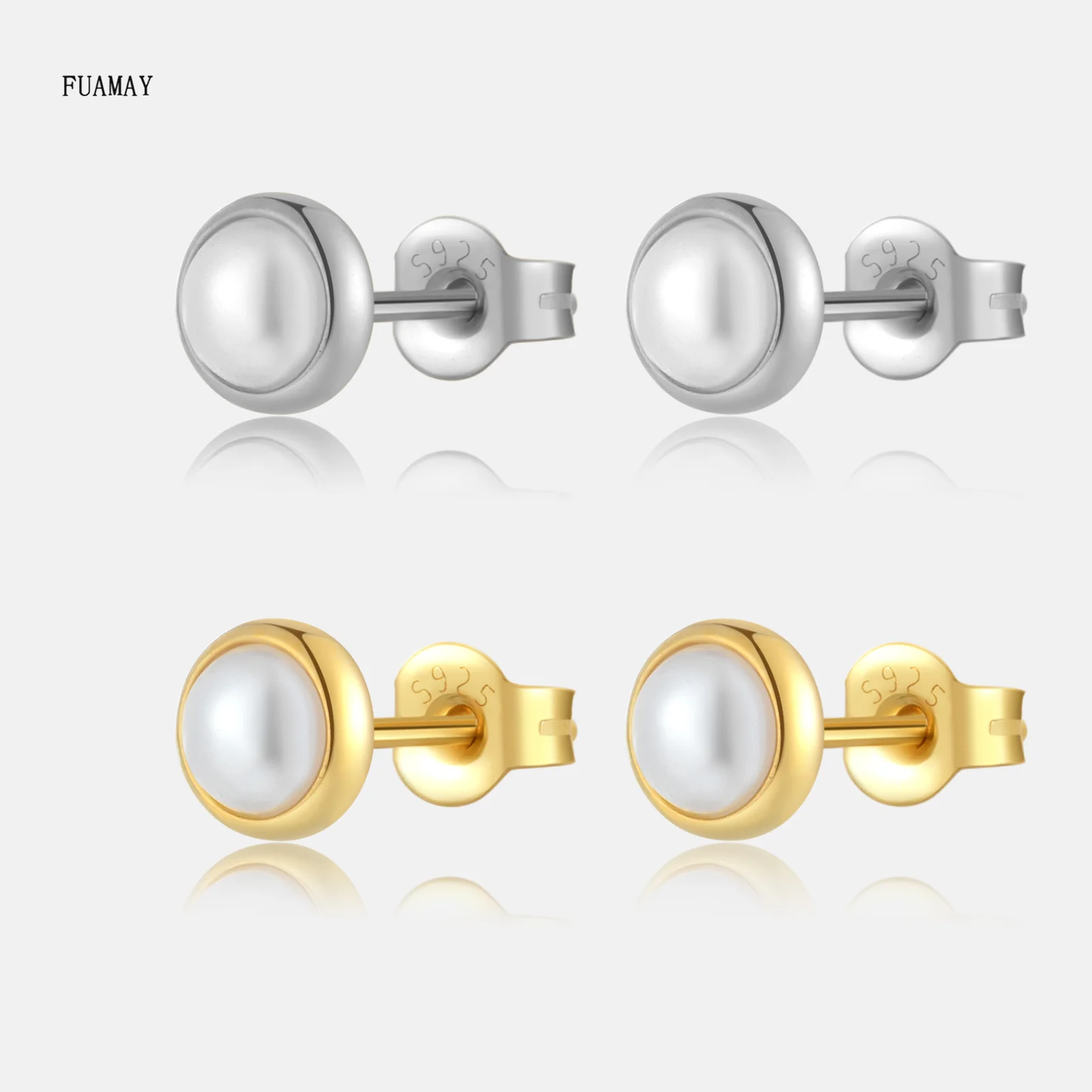 FUAMAY 925 Sterling Silver Earrings Minimalist Small Pear Earrings For Women