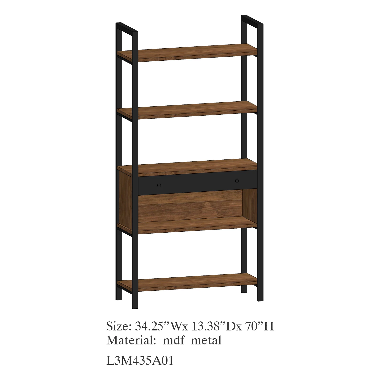 Mayco Industrial 4 Book Shelf Metal Wood Decorative estanterias de madera Multi-functional Library Bookshelf Wood Bookcases