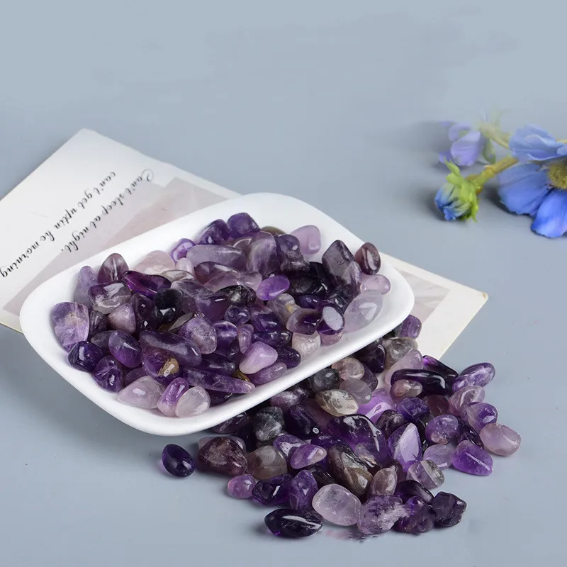 Оптовая Продажа Натуральные оптом 100 г/пакет Аметист горного хрусталя Розовое VHF/UHF кристаллы кварца исцеления Гравий Камни с камнями