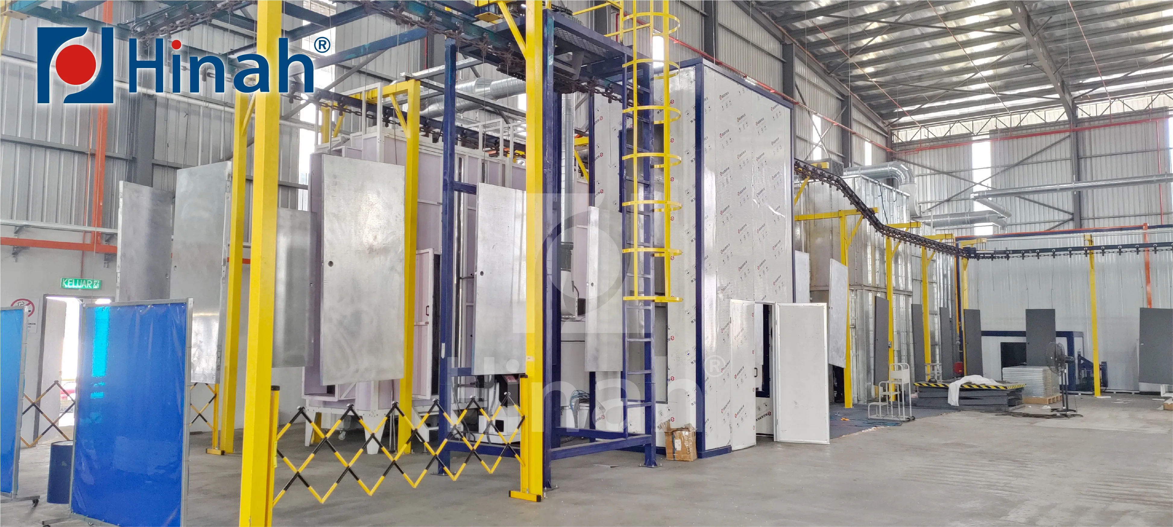 Hanna automated line with automatic powder coating booth PLC controller