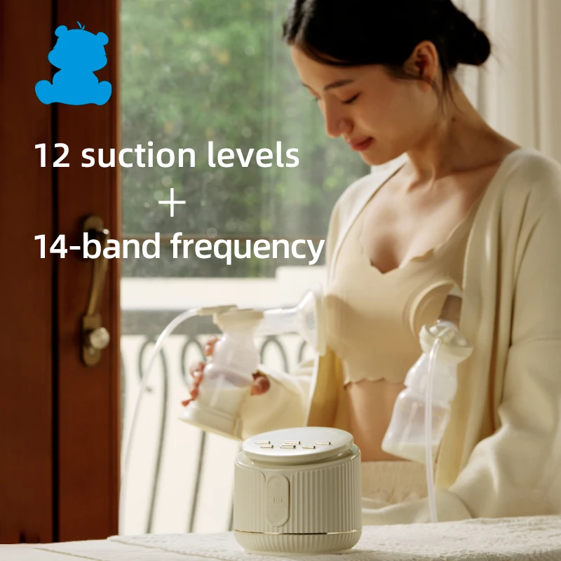 2023 New Design 12 Level Frequency Conversion Electric Double Breast Pump For Baby Feeding Pump