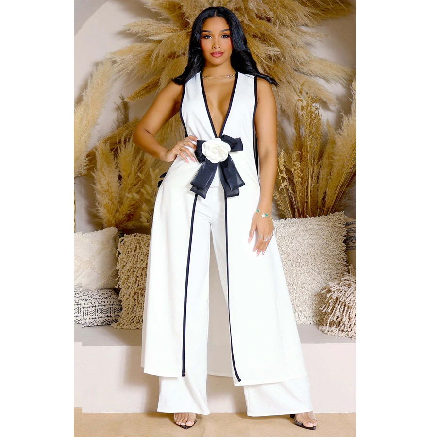 Женское платье-макси IHOOV с бантом в виде камелии и бабочки без рукавов широкие брюки