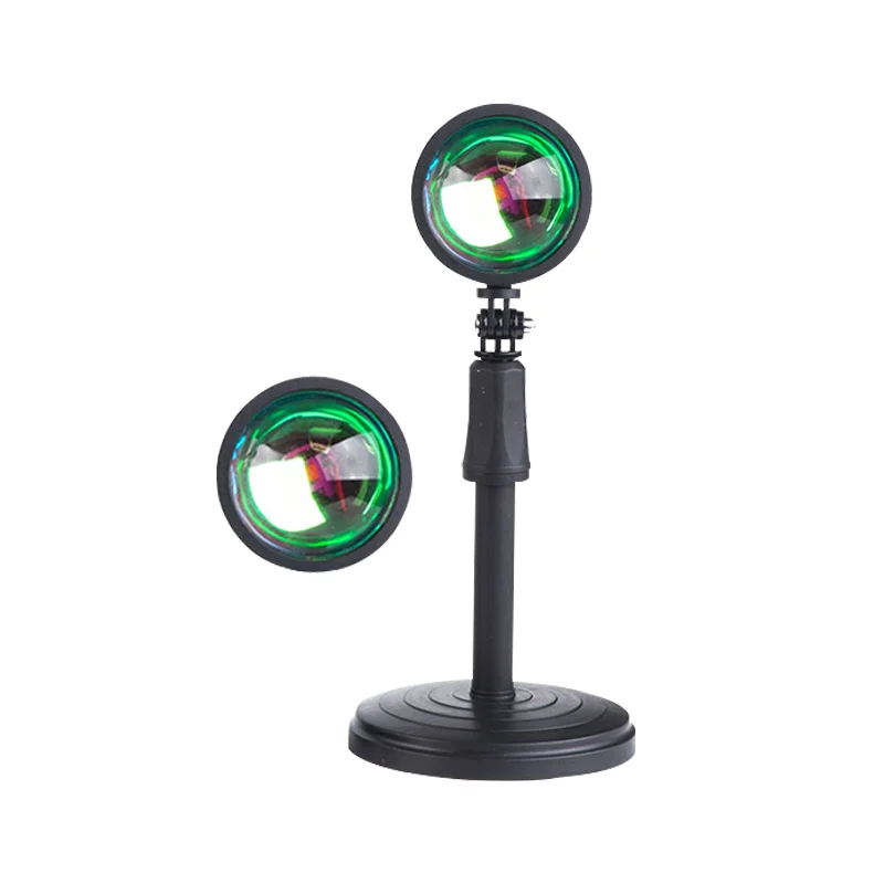 
2021 Best Seller Rainbow Sunburst Orange Colorful Red Halo Atmosphere 180 Degrees Adjustable Sunset Projection Projector Lamp 