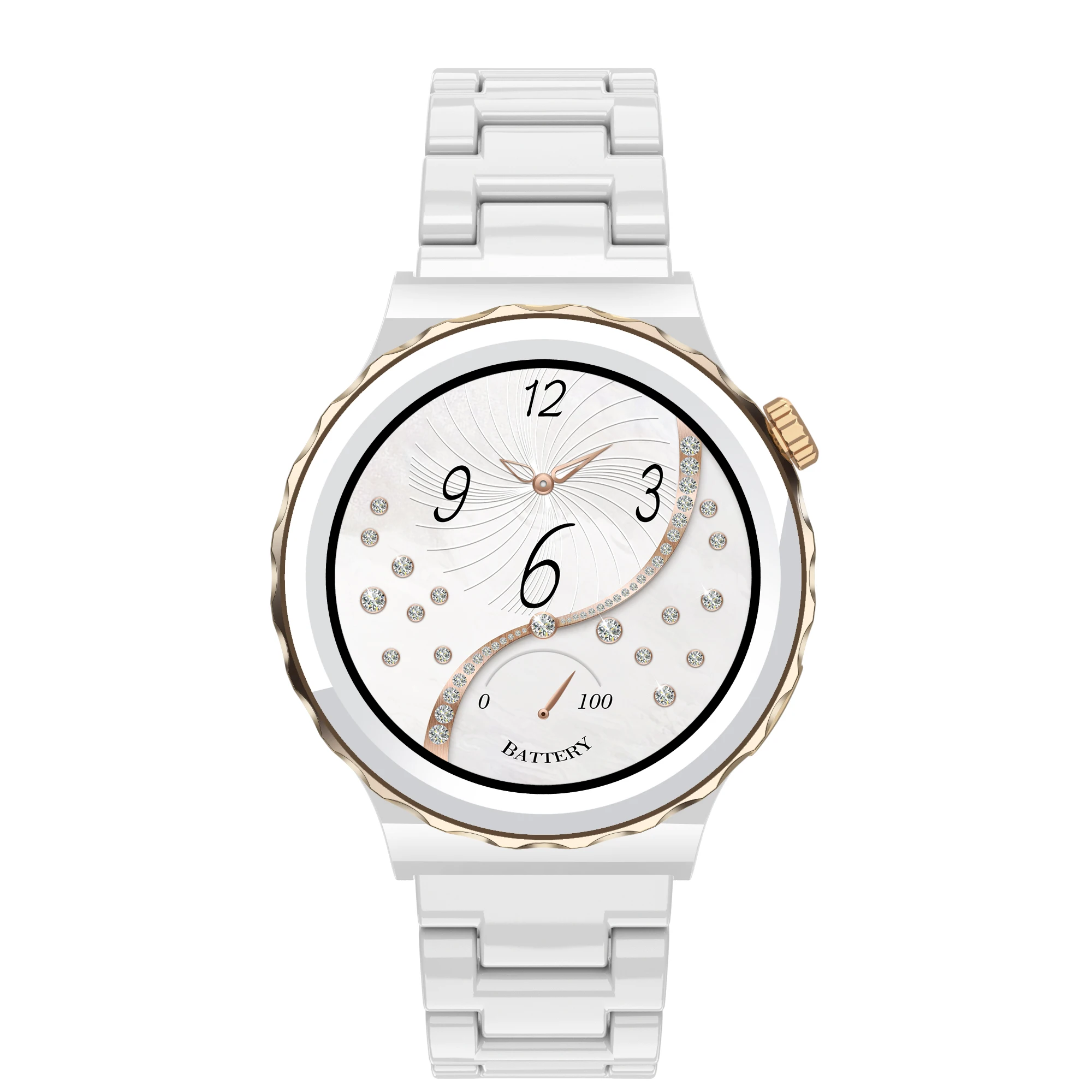 E23 Lady SmartWatch Silicon Leather Ceramic Strap Smart Bracelet 1.32 IPS Screen Dial Calling Waterproof Smart Watch CE Rohs