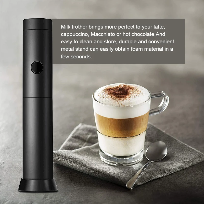 Rechargeable Hand Held Automatic Stainless Steel Foamer espumador de leche Handheld Mixer Coffee Beater Electric Milk Frother