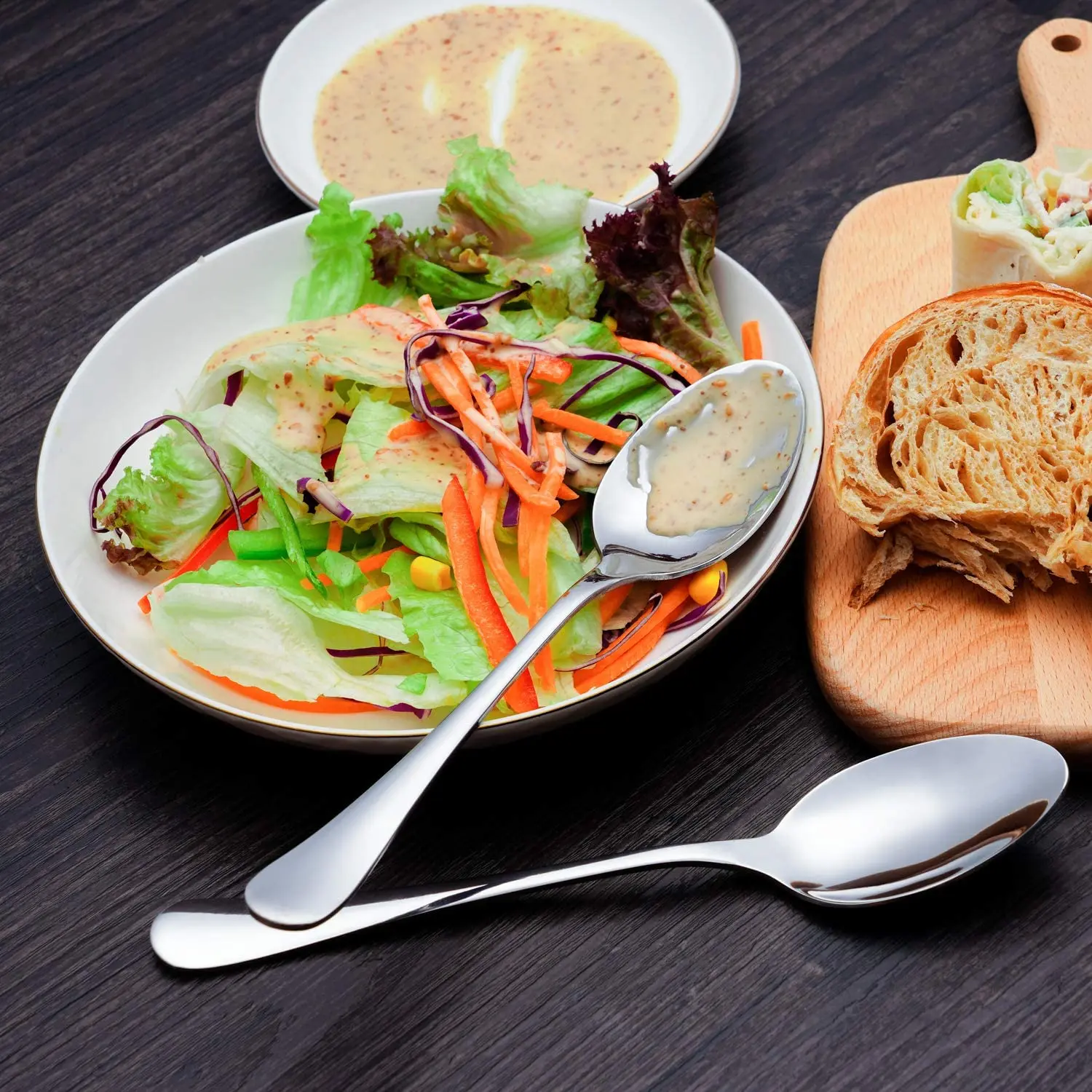 Bulk flatware Restaurant Mirror Cutlery 205MM party wedding kitchen Hotel Soup Stainless Steel Dinner Spoon