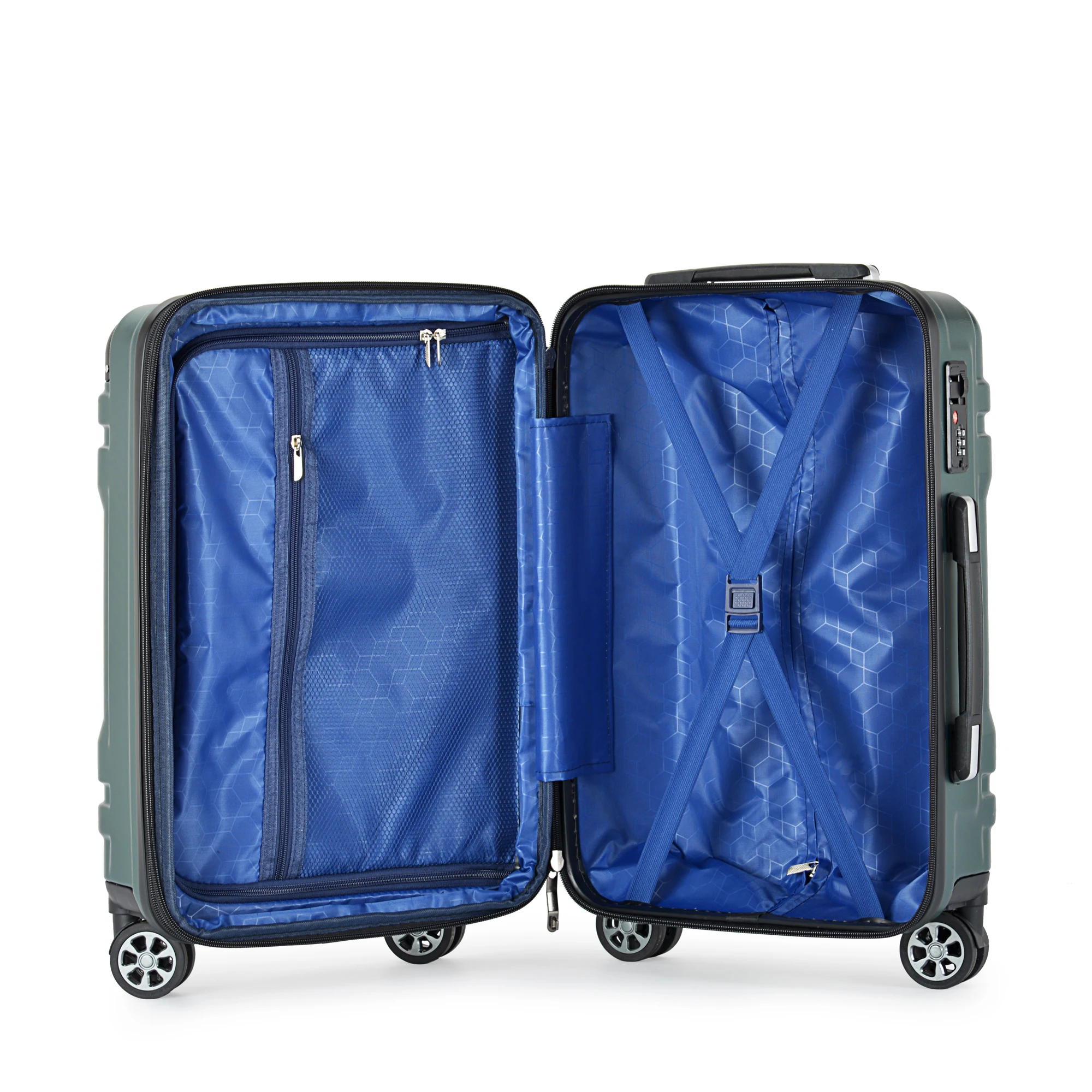 Wholesale Fashion Design PC Alloy Aluminum Frame Suitcase Custom Portable Wide Tie Rod Hard Shell Waterproof Carry Trolley