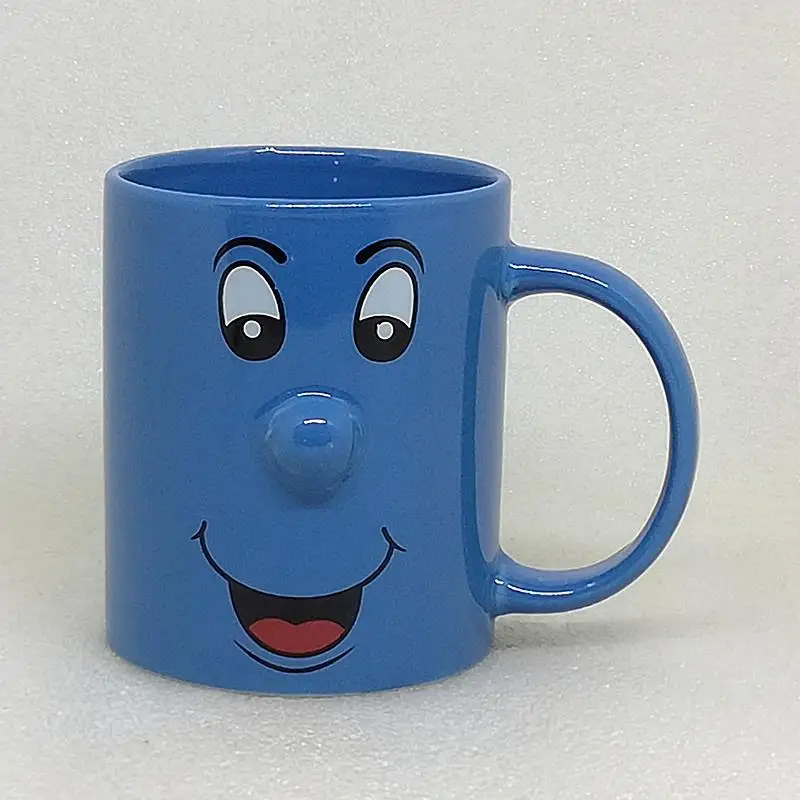 Colorful Ceramic Smile Face Nose Mug With Handle for gift