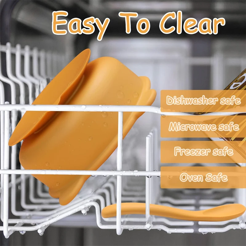 Wholesale Baby Feeding Set 5-Piece Silicone Bear Cartoon Design Dinnerware Sets Food Grade for Kitchen Use