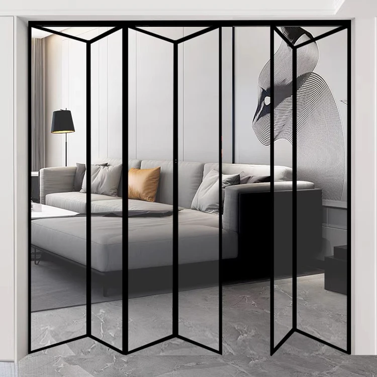 Aluminum folding outer  folding glass door front door compartment external accordion door