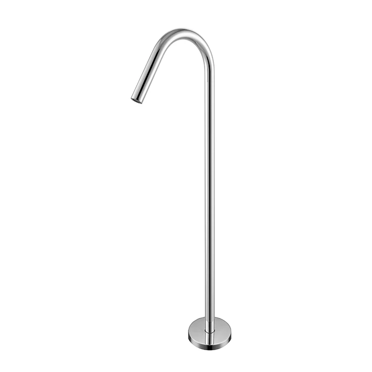 Modern Chrome Brass Spout Tub Filler Floor Freestanding Bath Tub Faucet Bathtub Mixer