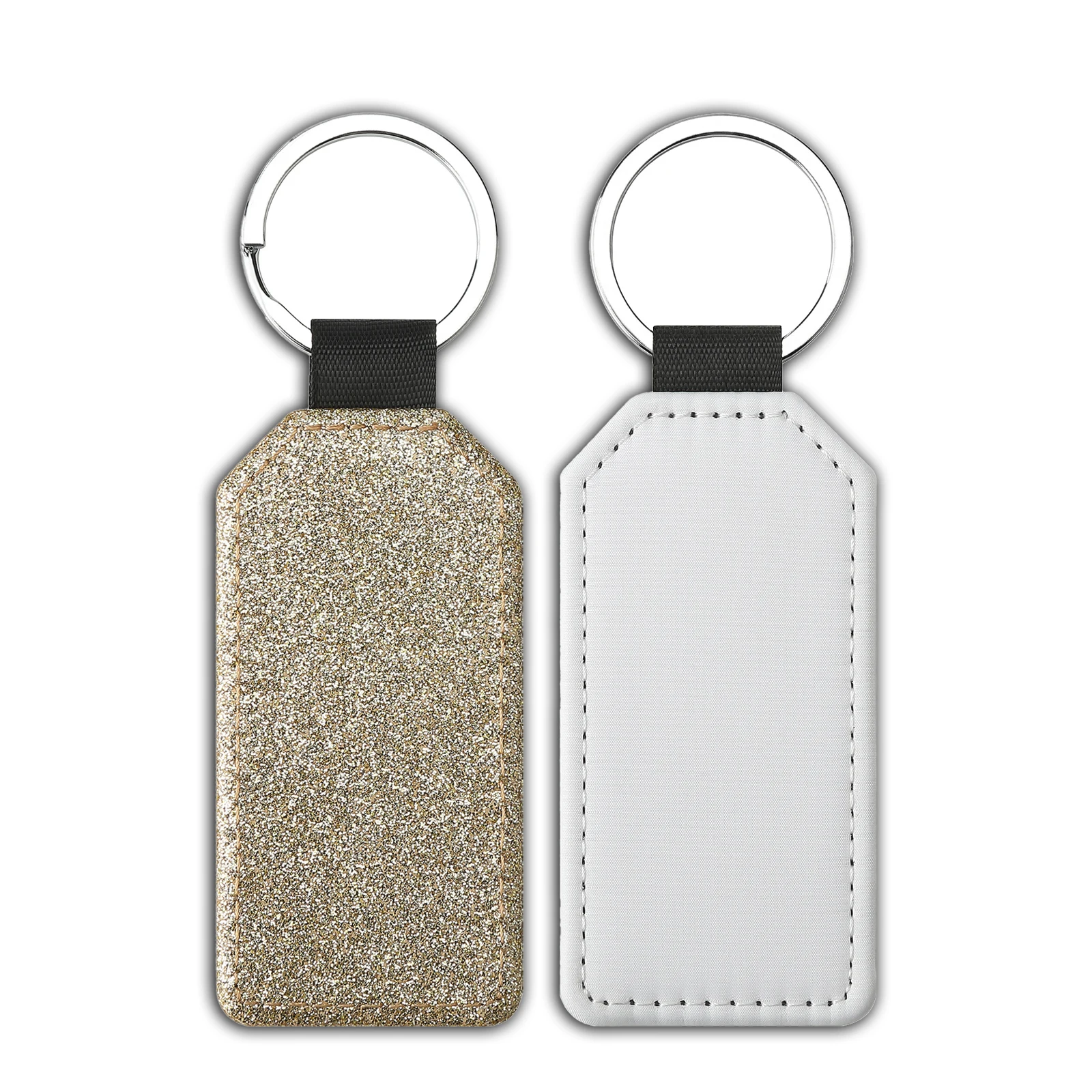 Luxury PU Leather Thermal Transfer Blank Leather Keychain for Personalized Engraving
