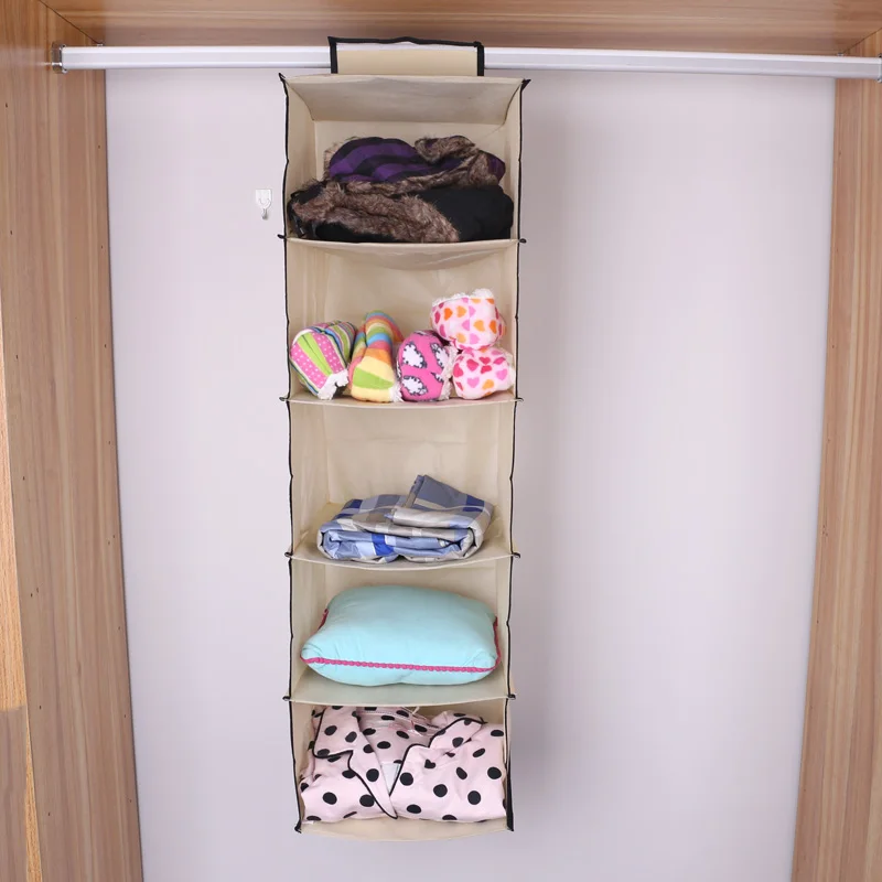 Collapsible Hanging Wardrobe Clothes Organizer Non-woven Closet Organizer