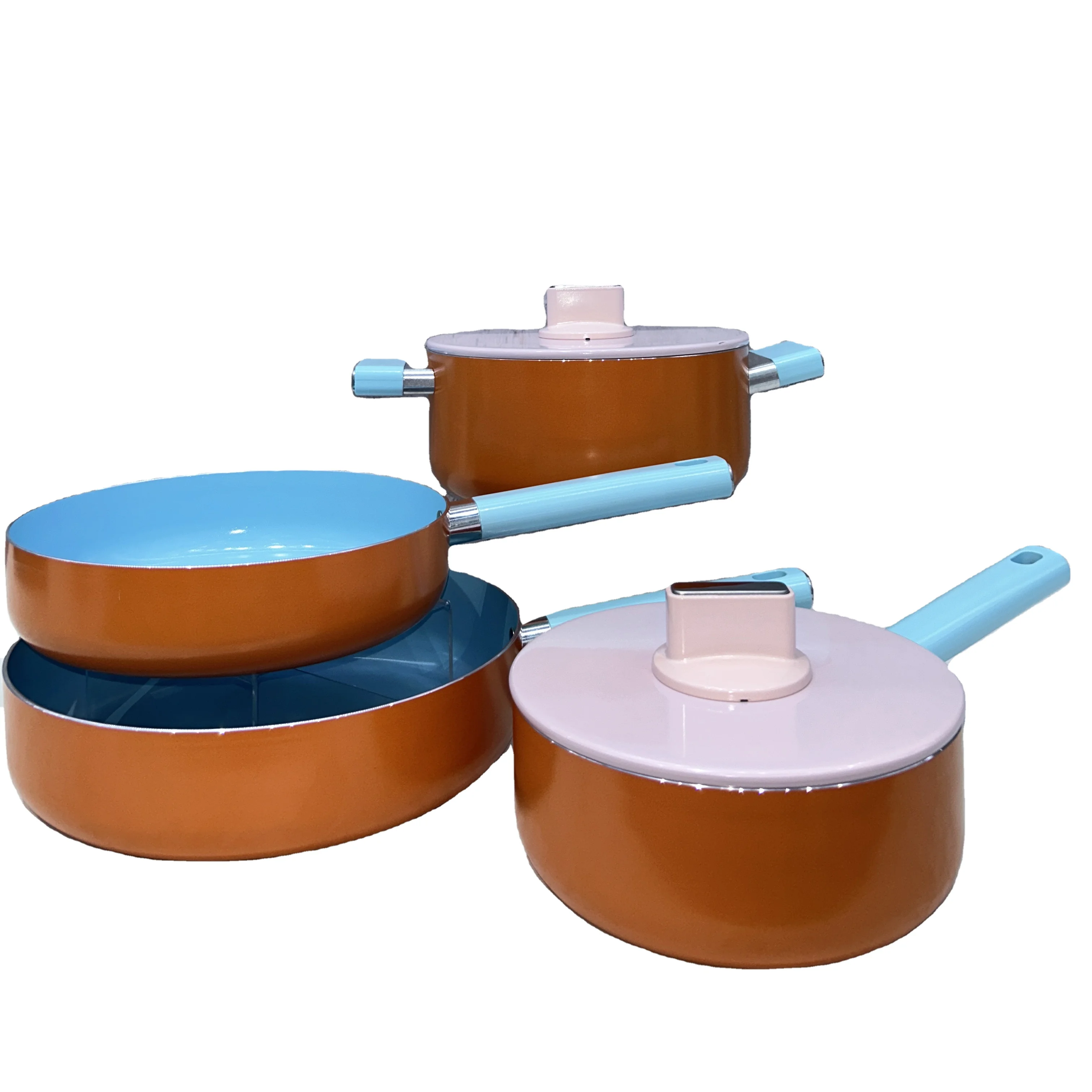 easy and fast cleaning  Non-stick Aluminum 24x6cm deep fry pan with  s s handle