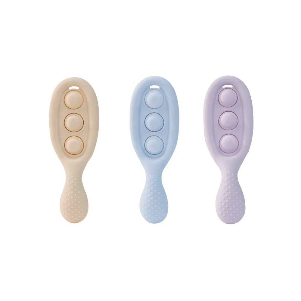 Wholesale Silicone Baby Training Finger Bubble Fun Pre Spoon Toddler Soft-Tip Training Utensil Food Spoon Baby Feeding Supplies