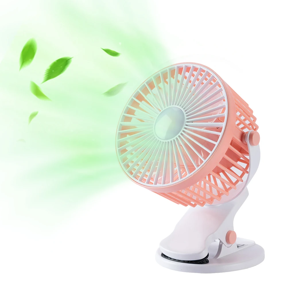 New USB Rechargeable Portable Room Desktop 720 Degree Rotation Cooling Mini Clip Fan for Baby Stroller Battery Operated Mini Fan