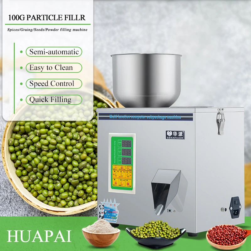 1-100g  Bottle Food Nuts Granule Herbs Candy Spices Flour Milk Tea coffee Powder Semi Auto Powder Weighing Filling Machine
