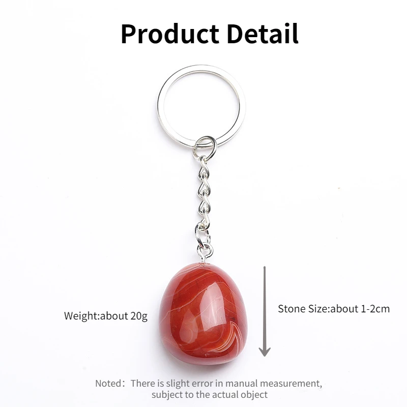 Natural Crystal Gemstone Keychain Reiki Healing Crystal Beads Polished Crystal Stones Keyring for Women Mom Mothers Day Gifts