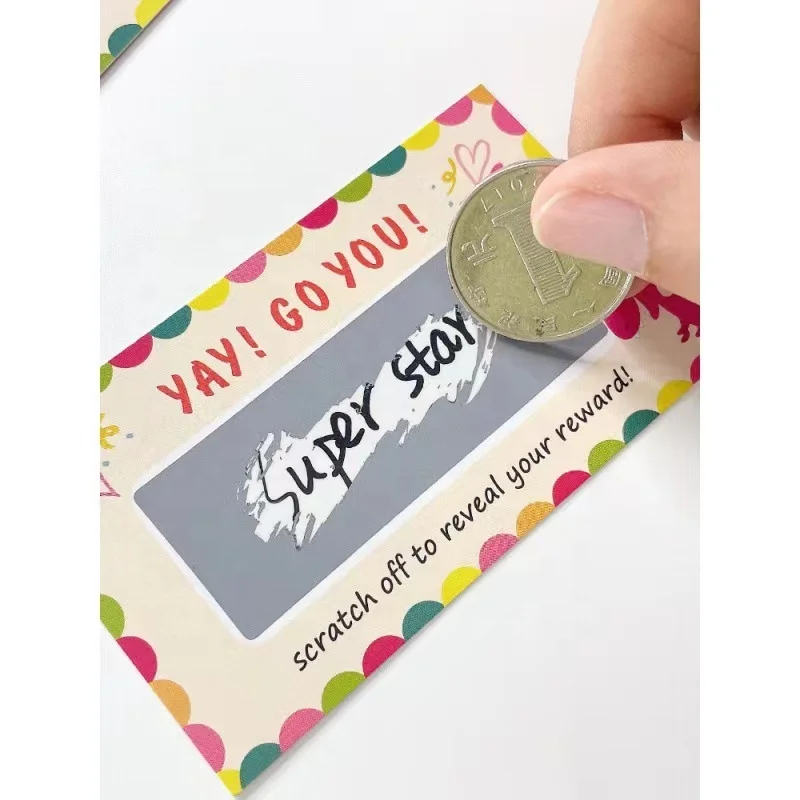 Custom Free Design Lucky playing Card Voucher Paper Scratch Off Winning Cards