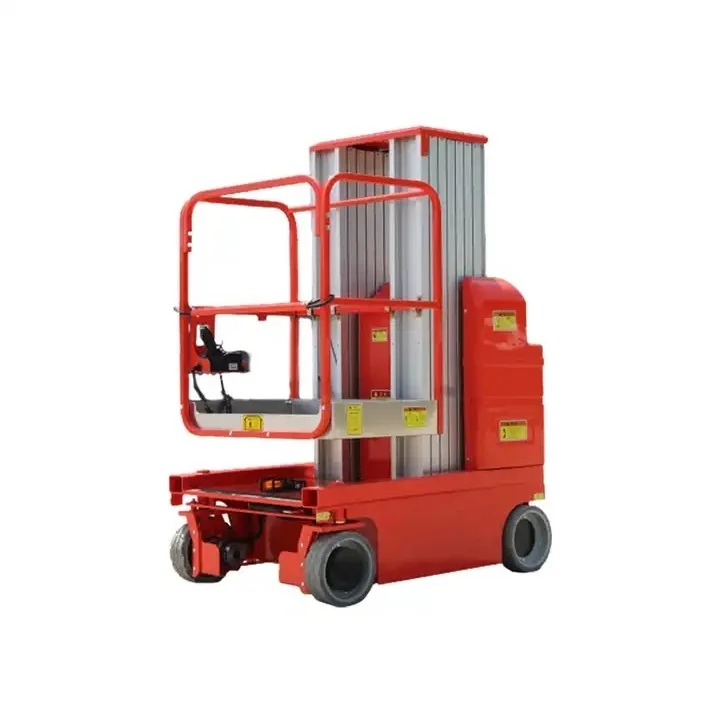BTSP2 Small Single Double Mast Electric Aluminum Alloy Mini Self Propelled Vertical Lifts Platform