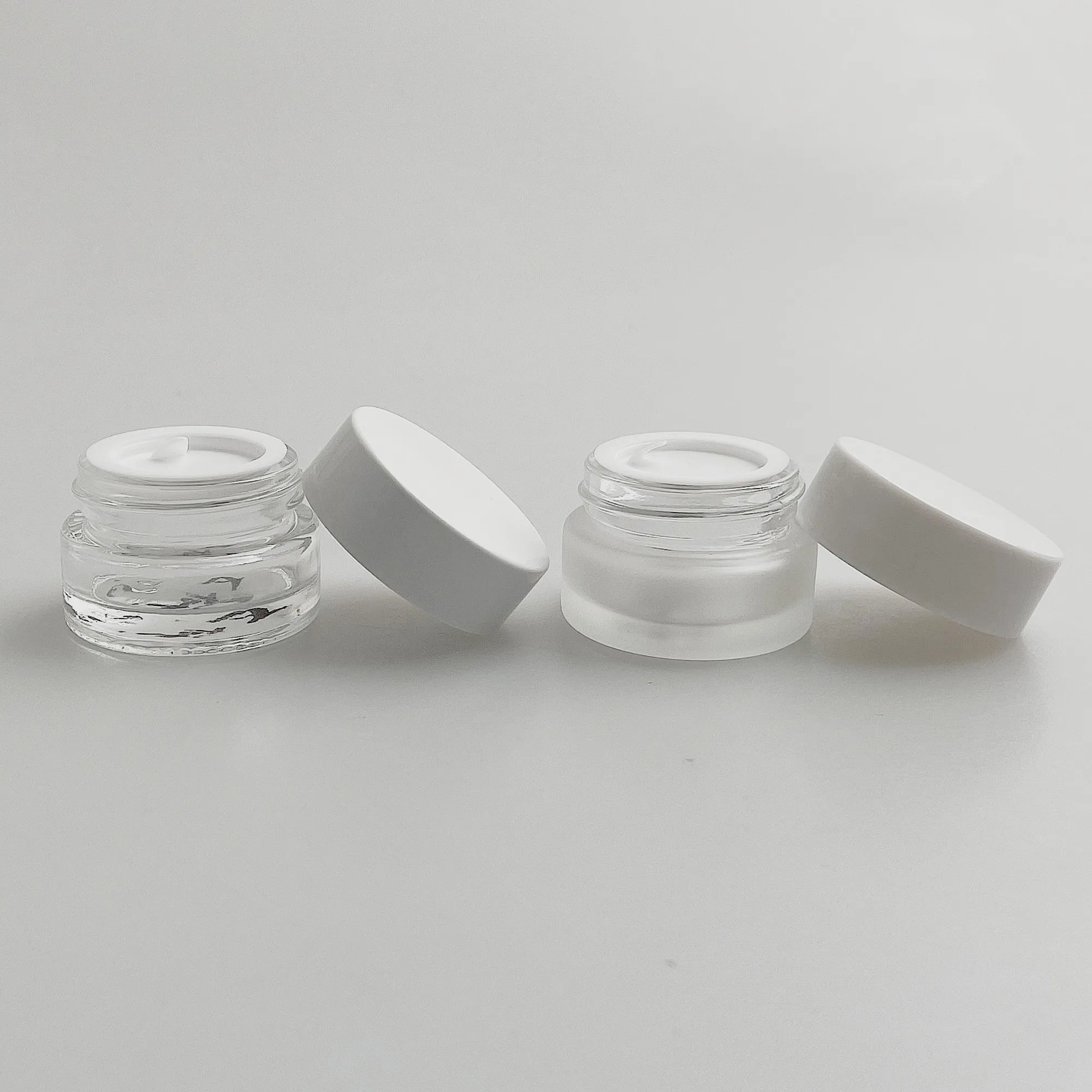lead the industry glass cream jar 5g 15g 50g glass cream jar glass packaging cosmetic jar refill