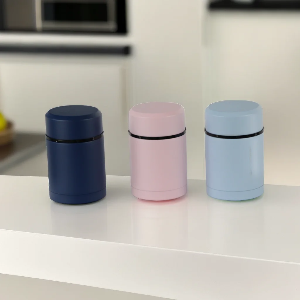 Low MOQ Custom Food Storage Double Wall All 18/8 Stainless Steel Metal Thermo Leakproof Round Lunch Box