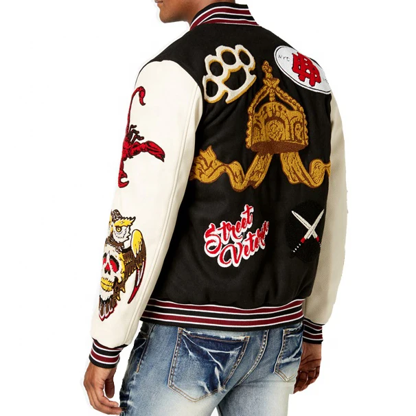 custom logo designer baseball riding jackets men varsity letterman jackets