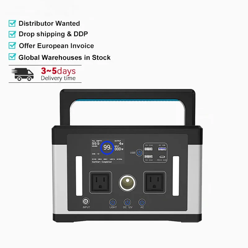 Eu Warehouse Hot Selling Manufacturer Lifepo4 Solar Generator Power Bank Portable Power Station for Emergency Outdoor MPPT P600