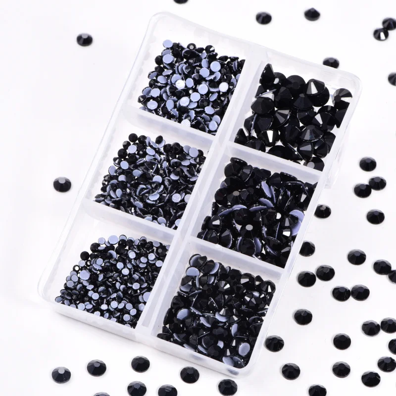 
Factory Wholesale 6 Boxed Flatback Crystal Hot Fix Rhinestone Iron On Transfer Decorative Glass Stones 