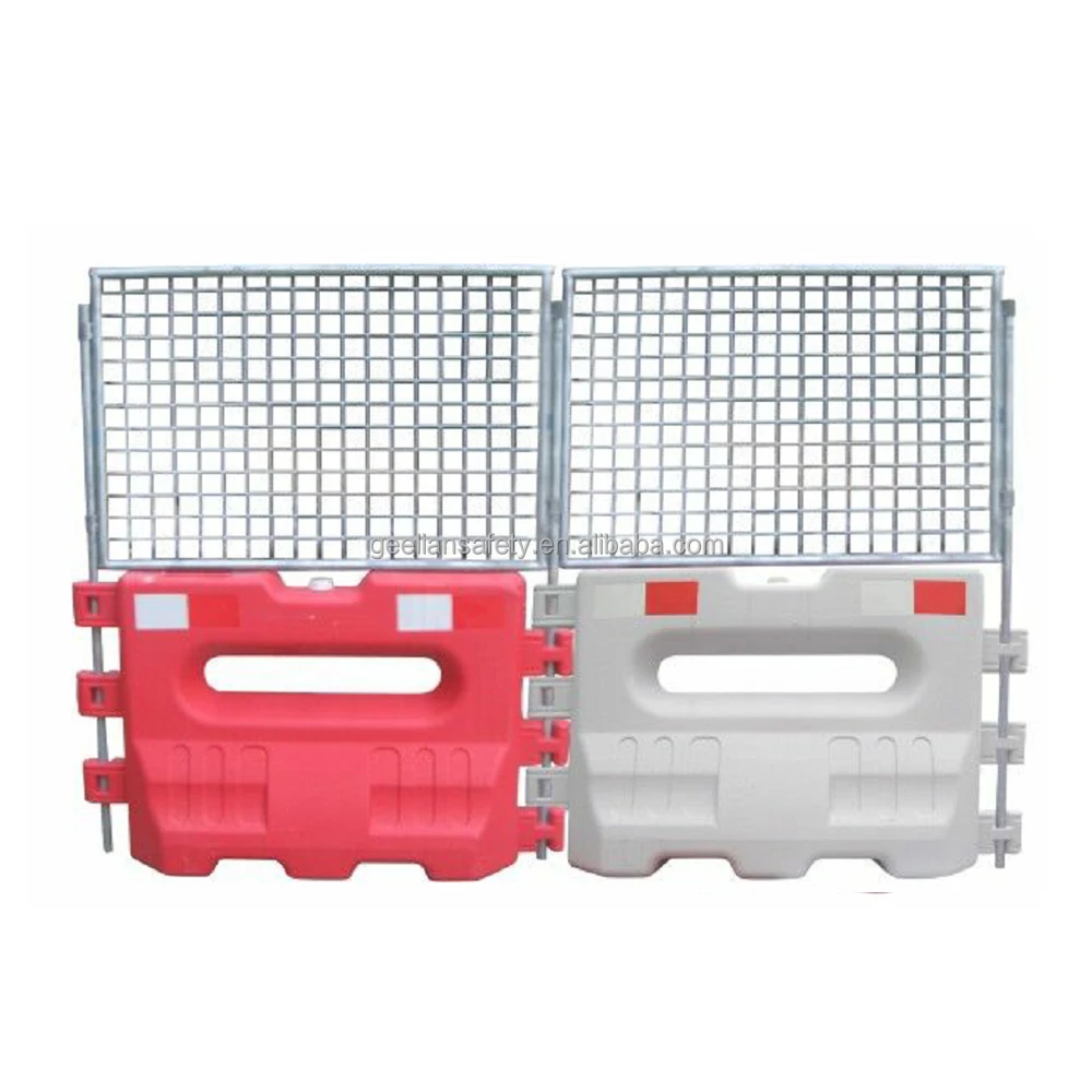 Yellow Red Gate Pedestrian Fence Plastic Water Filled Road Safety road Barrier