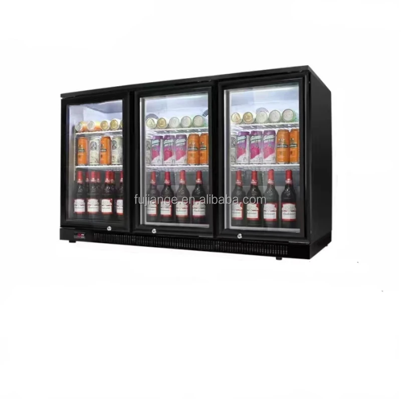 Black Hinge Swing Doors Bottle Beer Fridge Display Refrigerator Glass Drink Back Bar Cooler High Quality Beer Refrigeration