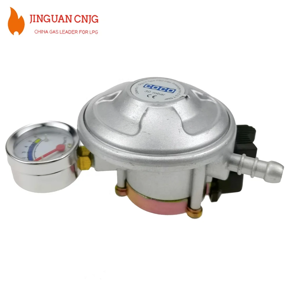 
CNJG High Quality Low Pressure LPG Gas Regulator LPG Cooking Gas Regulator with Meter Quick Click On With Safety Device 