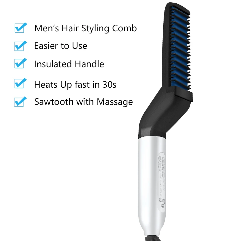 Hot Selling Hair Curling Brush Beard Straightener For Men Styler