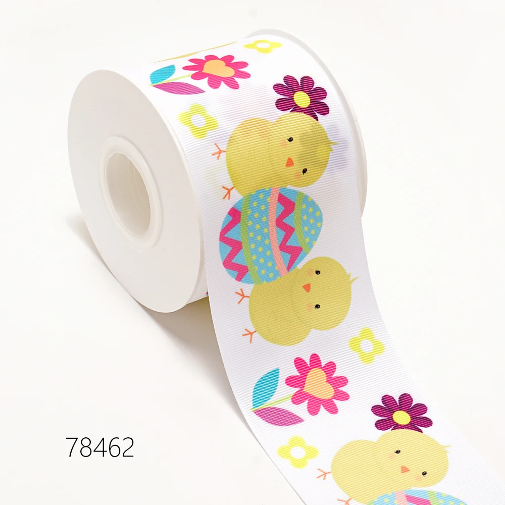 3 Inch  50 Yard Cartoon Grosgrain Ribbon For Party Wedding Decoration Handmade Rose Flowers Printed