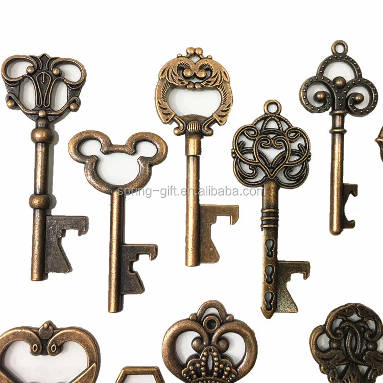 Promotional Gifts Wedding Favors Antique  Metal Key Shape Bottle Opener