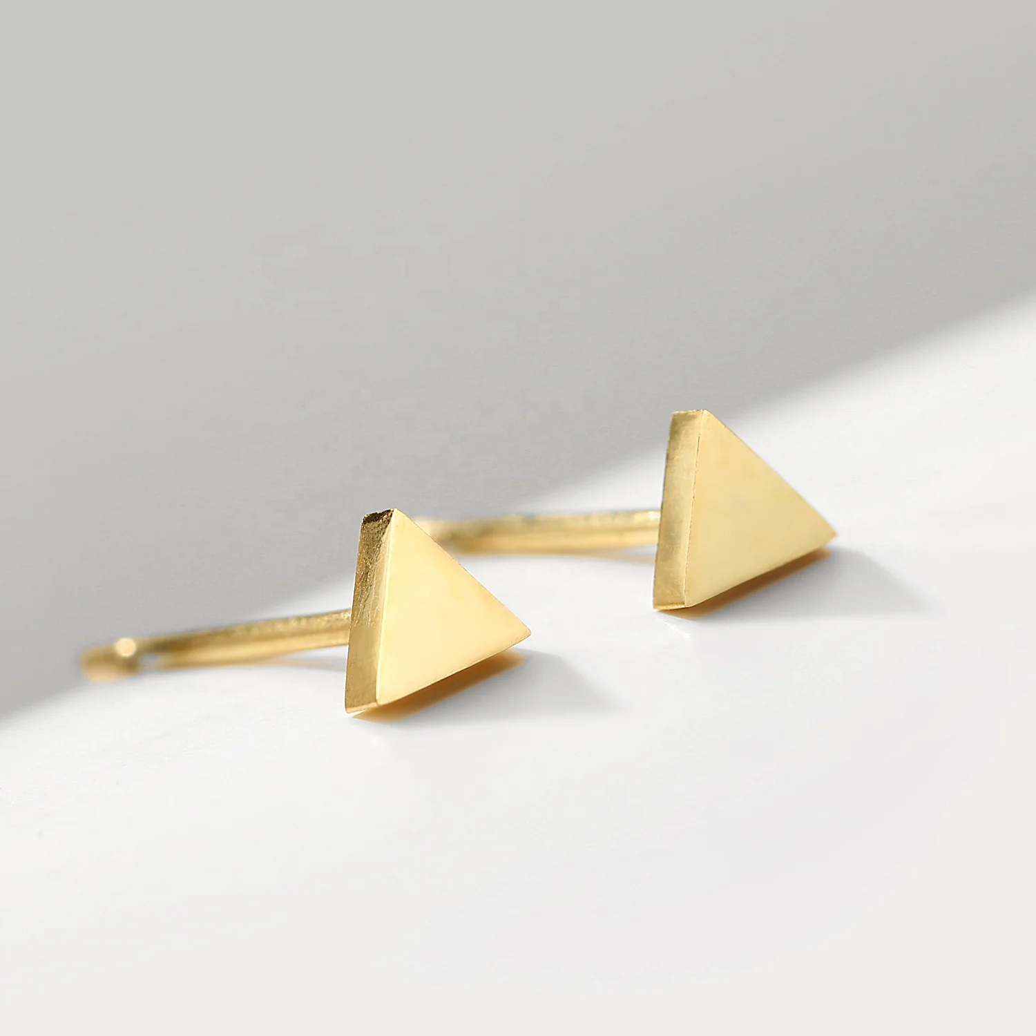 Dainty Triangle Earrings Women Trendy Jewelry Fashion 14k Gold wholesale Stainless Steel Minimalist Earrings Studs
