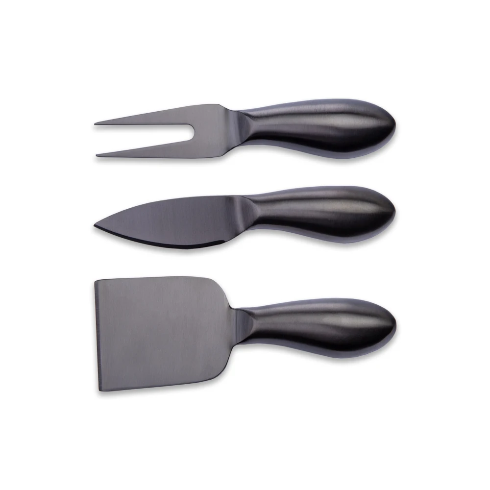 2022 Best Seller Titanium Coating Hollow Handle Black PVD coating Cheese Knives set