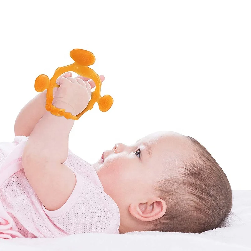 
3-36 Months Baby Silicone Teething Toy 2 PCS Package Wristband Teether for Babies 