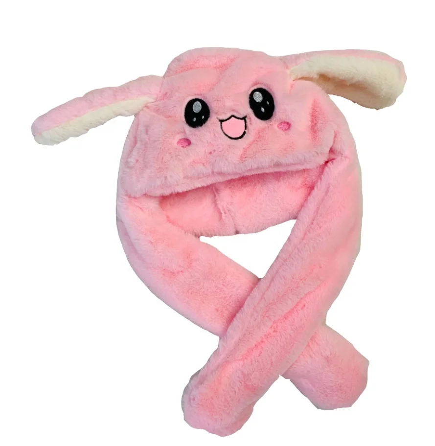 The ears will move the bunny upgrade model thickened gift toy cute student girl rabbit hat ear protection cap