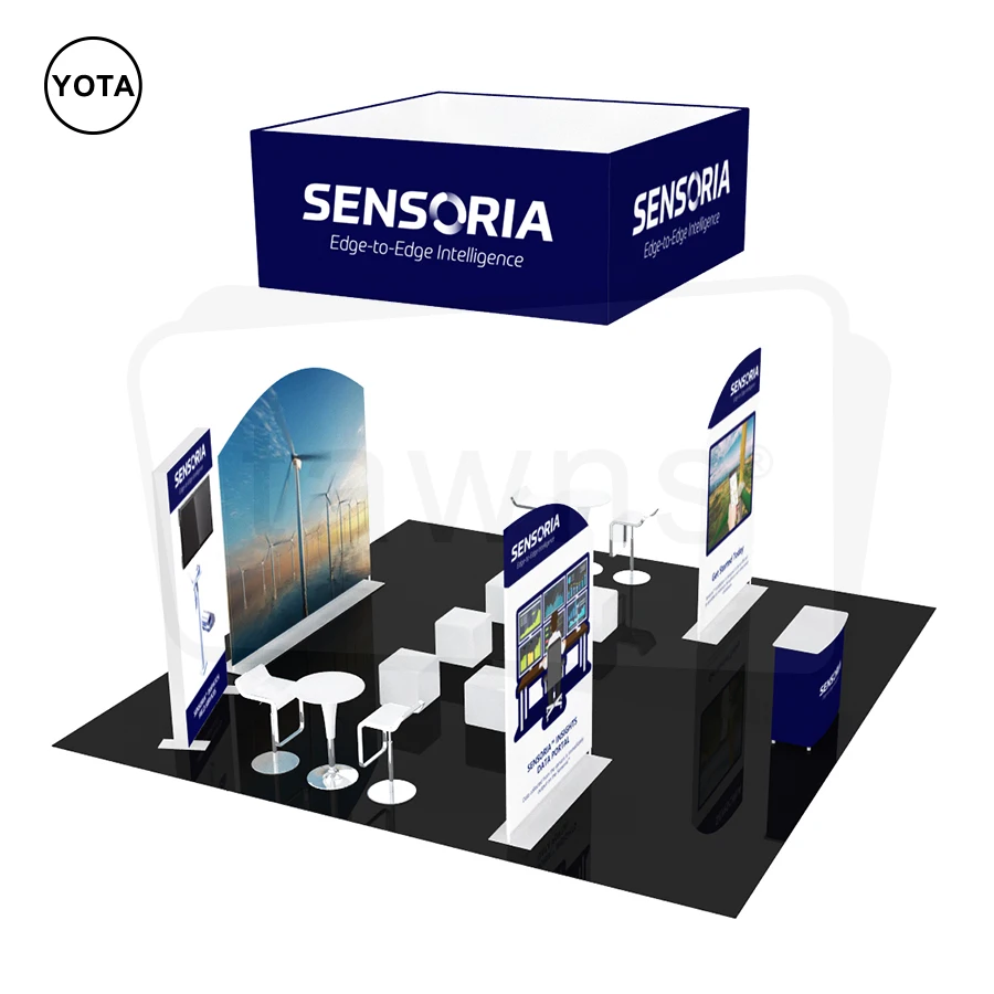 Tawns Hot Sale 20x20 Free Standing Illuminated Aluminum Durable Frame Modular Trade Show Display Booth