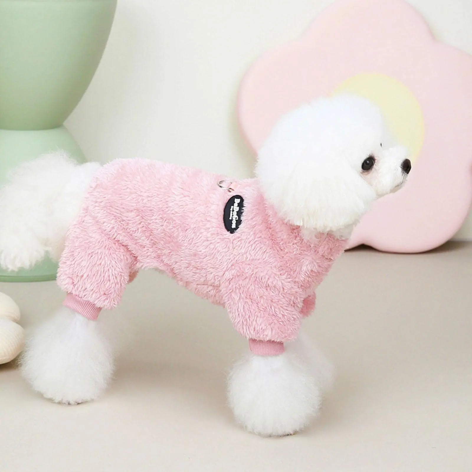 Warm four-legged dog jumpsuit clothes Dog Four Legs Warm Jumpsuits dog clothes with harness opening pet clothes ring