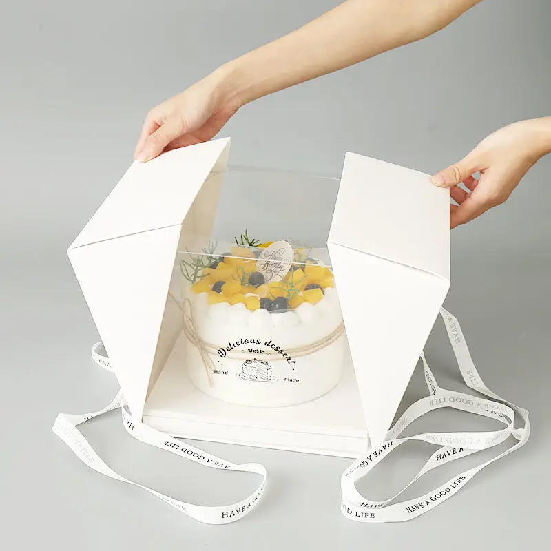 Wholesale caja de pastel pvc Baking Cake Containers Packaging 10 Inch Cake Boxes in Bulk Cake Box with Window