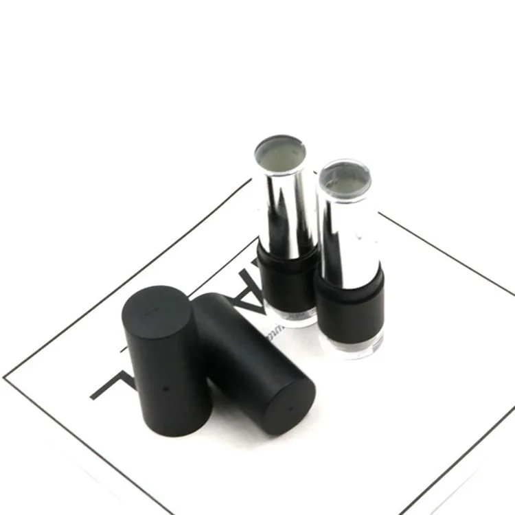 Black cylindrical small diameter advanced luxury hard non-transparent plastic pipe / container cosmetic plastic tube
