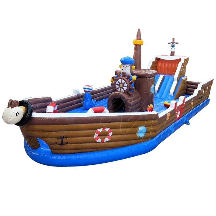 Коммерческий надувной пиратский корабль, Детские воздушные горки, большой корабль, надувная горка для взрослых