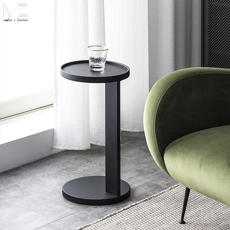 Luxury Design Living Room Furniture Side Table Round Brass Antique Gold Carbon Steel Bed End Sofa Coffee Tables