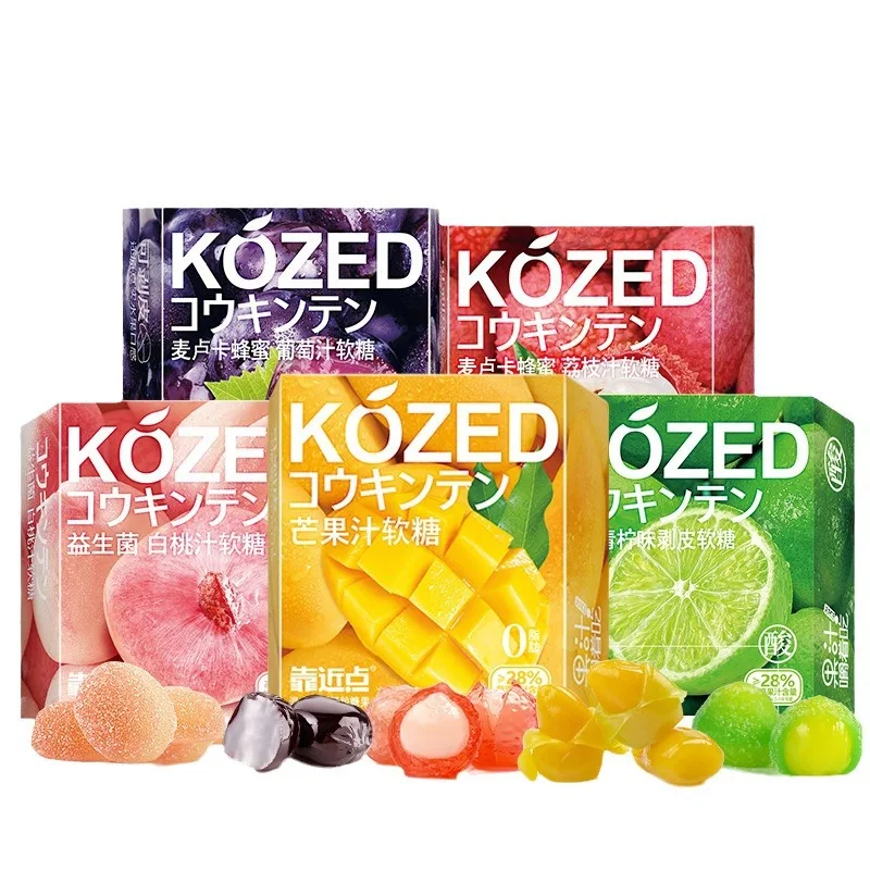 70g Poppy Grape-Flavoured Peeled Fudge Gummies In Box Mangoes Lychee Flavours 0% Fat Mixed Gel Candy Internet Famous Snacks