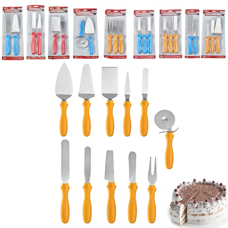 
Home Kitchen Utensils Stainless Steel Cake Cream Spatula Pizza Cutter Cheese shovel Knife butter Jam scraper baking tools set 