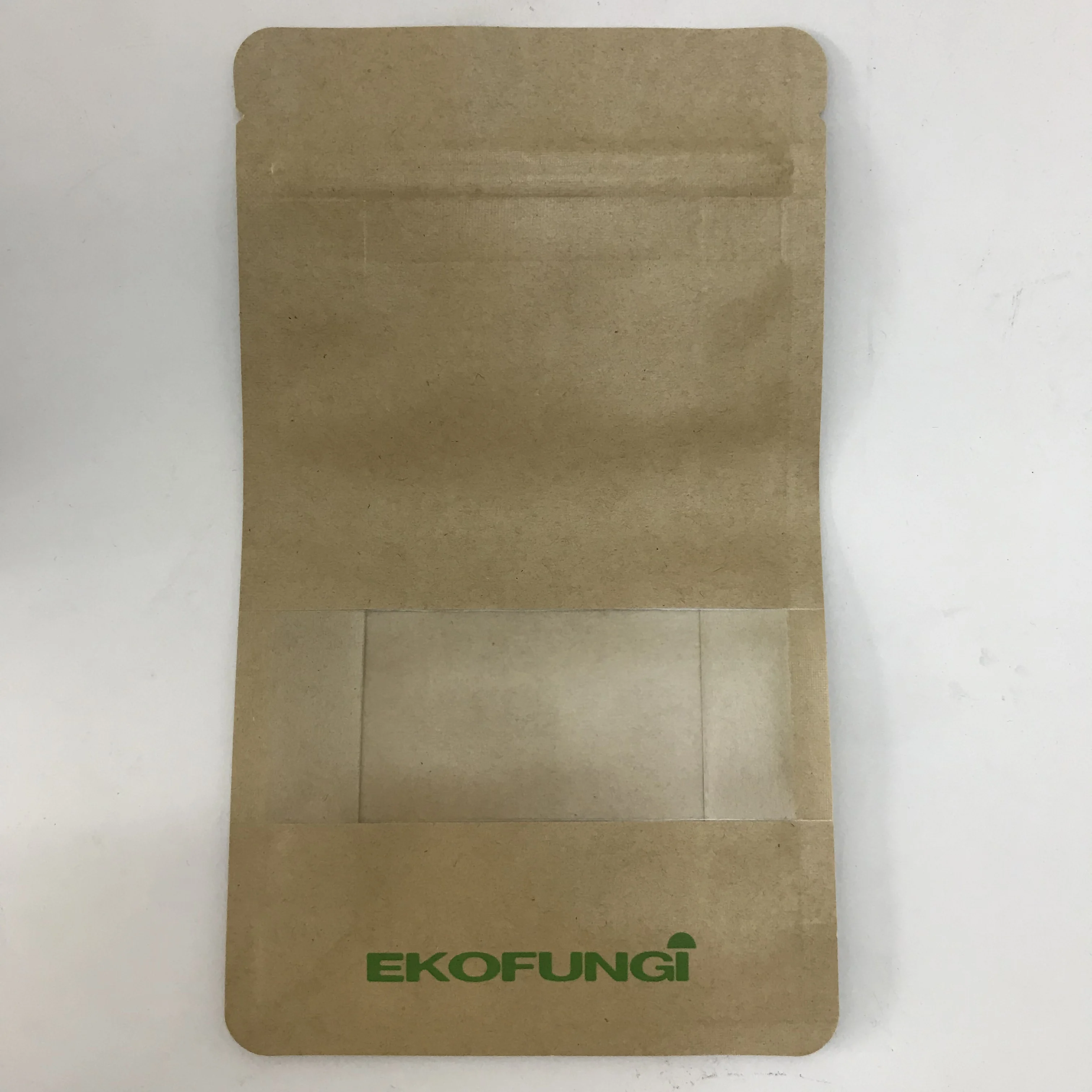Kraft paper bag manufactures kraft Paper Eight- Side Box Bottom Stand Up Pouch With Zipper Lock For Coffee
